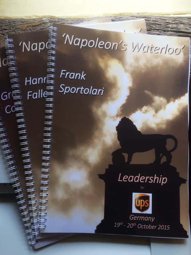 UPS Senior management at Waterloo battlefield learning the rudiments of the ‘Mission Command’ Leadership Model.